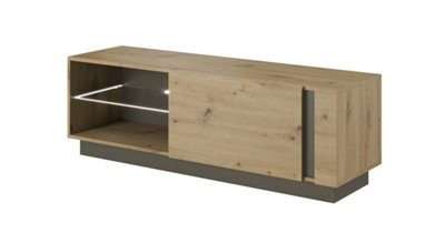 Arte Elegant Oak Artisan & Graphite Tv Cabinet H460mm W1380mm D400mm With Storage from B&Q