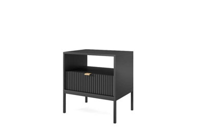 Arte Nova Cabinet With Drawer And Open CompartmentBlack Matt (H)560mm (W)540mm (D)390mm from B&Q
