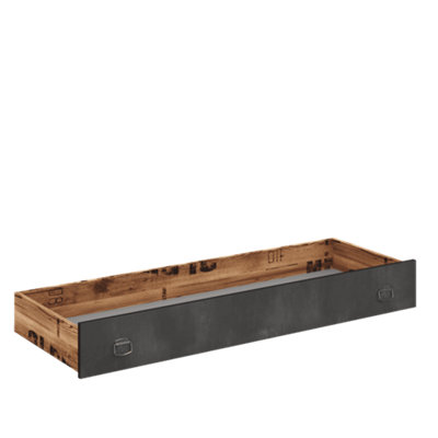 Arte Fargo Under Bed Drawer With Metal Handles In Raw Steel & Canyon Alpine Spruce W1400mm X H180mm X D500mmPerfect Extra Storage from B&Q