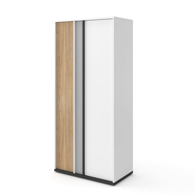 Arte Modern Imola Hinged Door Wardrobe With Hanging Rail And Shelve In White MattSpacious And Stylish (H)1980mm (W)900mm (D)500mm from B&Q