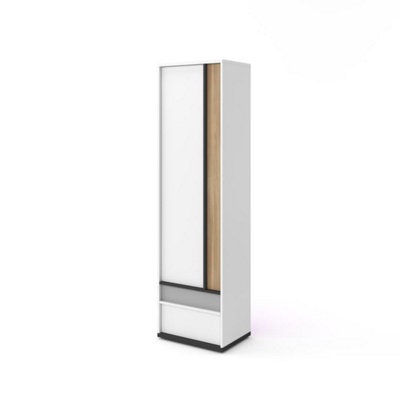 Arte Elegant Imola Hinged Door Wardrobe With Shelves And Drawers In White MattSpacious And Modern (H)1980mm (W)550mm (D)400mm from B&Q