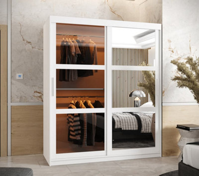Arte Parma Ii Sliding Door Wardrobe (H2000mm W1500mm D620mm) With ShelvesWhite Matt from B&Q