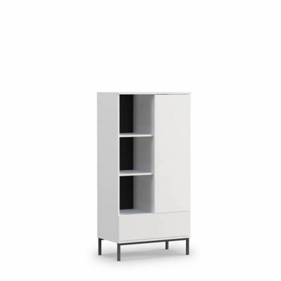 Arte Querty 03 Highboard Cabinet In White MattModern Elegance In Compact DesignW700mm X H1400mm X D410mm from B&Q