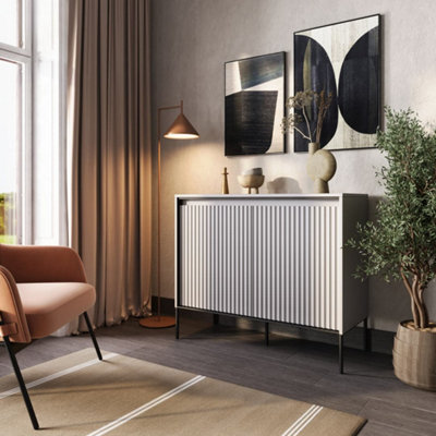 Arte Modern Trend Large Sideboard Cabinet (H1660mm W830mm D400mm)Light Grey With Black Legs from B&Q