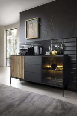 Arte Sento Display Sideboard Cabinet (H)830mm (W)1540mm (D)390mm With Drawers And Led Lighting from B&Q