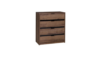 Arte Vintage-Inspired Denver 03 Chest Of DrawersOak Monastery & Black GlossW810mm X H900mm X D400mm from B&Q
