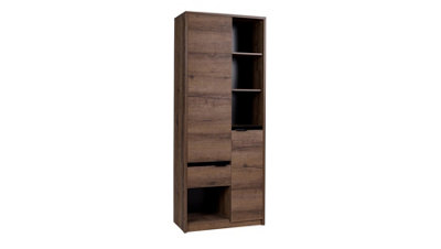 Arte Elegant Denver 08 Tall CabinetOak Monastery & Black Gloss80Cm WideW800mm X H2000mm X D400mm from B&Q