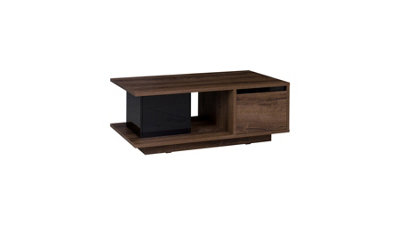 Arte Denver 05 Coffee Table In Oak Monastery & Black GlossModern Design With StorageW1200mm X H460mm X D650mm from B&Q