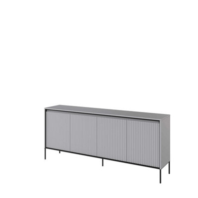 Arte Chic And Modern Large Sideboard Cabinet  With Fluted Front(H)830mm (W)1930mm (D)400mmLight Grey from B&Q