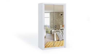 Arte Bono Mirrored Sliding Door Wardrobe In White MattCompact Design For Small SpacesW1200mm X H2150mm X D620mm from B&Q