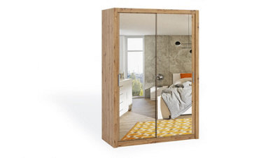 Arte Bono Mirrored Sliding Door Wardrobe In Oak ArtisanOptimised Storage For Contemporary SpacesW1500mm X H2150mm X D620mm from B&Q