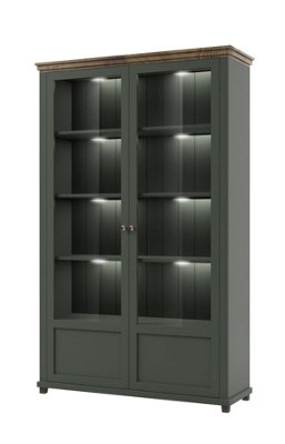 Arte Evora 13 Display Cabinet In Green & Oak LefkasThe Pinnacle Of Elegance And OrganisationW1260mm X H2000mm X D420mm from B&Q