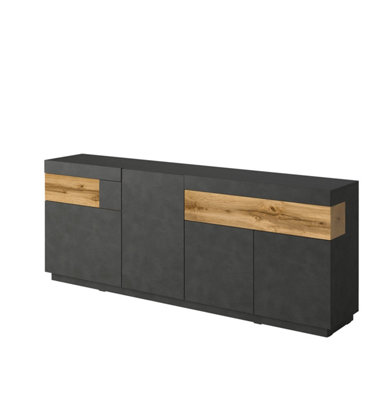 Arte Silke 25 Sideboard Cabinet  In Matera & Wotan OakModern With Two Drawers & Eight CompartmentsW2190mm X H850mm X D400mm from B&Q