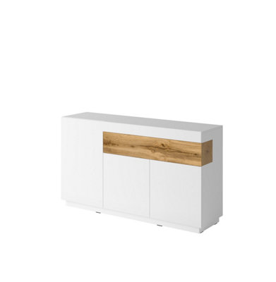 Arte Silke 43 Sideboard Cabinet In White And Wotan OakModern Elegance With Spacious StorageW1500mm X H850mm X D400mm from B&Q