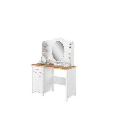 Arte Chic And Charming Childrens Desk With Mirrored HutchMultifunctional Desk And Dressing Table (H)1570mm (W)1100mm X (D)520mm from B&Q