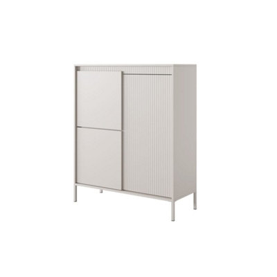 Arte Sleek And Stylish Senne Highboard Cabinet (H)1230mm (W)1040mm (D)400mmBeige Matt from B&Q