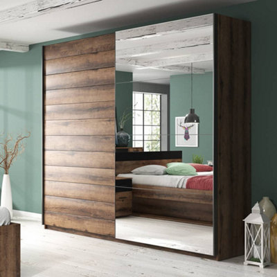 Arte Beta Sliding Door Mirrored Wardrobe W2210mm H2100mm D600mmElegant Storage Solution from B&Q