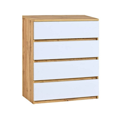 Arte Arca Ar5 Chest Of DrawersElegant Two-Tone StorageH940mm W801mm D400mm In Oak Wotan & Arctic White from B&Q