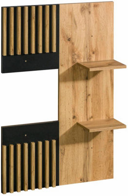 Arte Lamelo La13 Wall PanelModern Decorative PanelH1070mm W740mm D170mm In Oak Wotan & Black Matt from B&Q