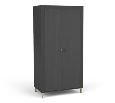 Arte Mossa Stylish Hinged Door Wardrobe In Black & OakW970mm X H1930mm X D560mm from B&Q