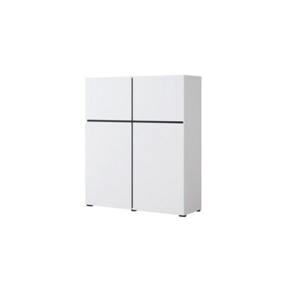 Arte Kross 76 Highboard Cabinet In WhiteW1190mm H1390mm D400mmBright And Modern from B&Q