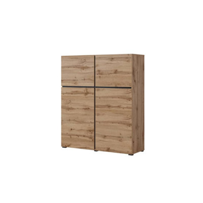 Arte Kross 76 Highboard Cabinet In Oak WotanW1190mm H1390mm D400mmTimeless Storage from B&Q