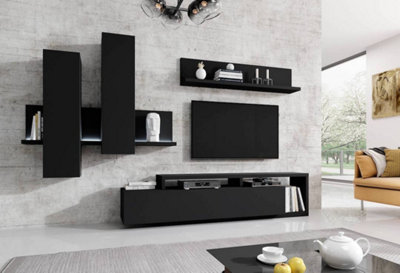 Arte Bota Entertainment Unit For Tvs Up To 75"Black Matt W2190mm H520mm D450mmSleek Modern Design from B&Q