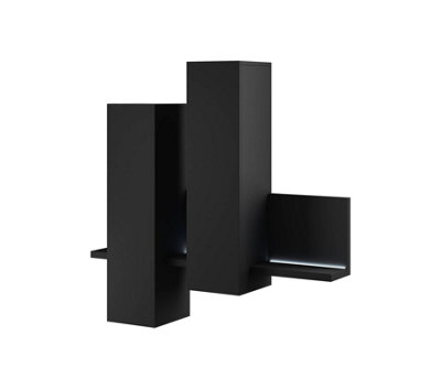 Arte Bota 04 Wall Hung Cabinet In Black MattW1520mm H1420mm D350mmModern Illuminated Storage from B&Q