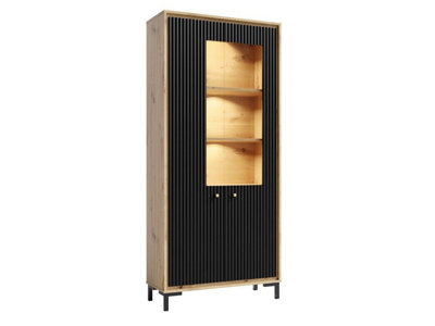 Arte Parii Tall Display Cabinet In BlackW890mm H1960mm D540mmSleek And Modern from B&Q