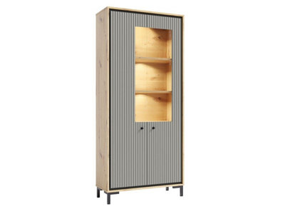 Arte Parii Tall Display Cabinet In GreyW890mm H1960mm D540mmSophisticated And Versatile from B&Q