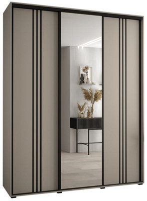 Arte Elegant Dakota Vii Sliding Door Wardrobe 2000mmLuxurious Storage With Mirrored DoorHanging RailsAnd Shelves H2350mm D600mm