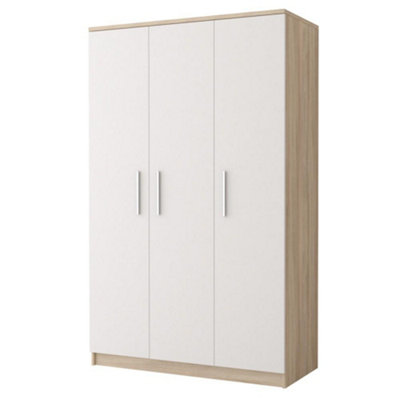 Arte Elegant Omega 19 Hinged Wardrobe W1200mm H1930mm D500mmWhite Matt Front And Oak Sonoma Carcass from B&Q
