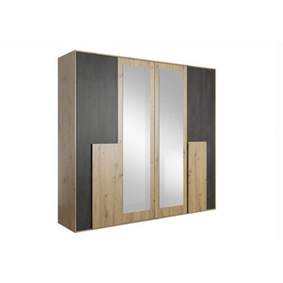 Arte Elegant Bafra Hinged Door Wardrobe W2000mm H2030mm D650mmOak Artisan & Norwegian Pine Finish from B&Q