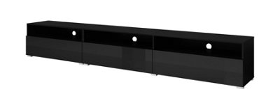 Arte Athens 40 Black Gloss Tv Cabinet W2700mm H400mm D410mmSleek Design With 3 Drawers And Wall-Mount Option from B&Q