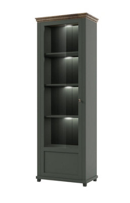 Arte Evora 05 Tall Display Cabinet W710mm H2000mm D420mmGreen & Oak LefkasLeft-Handed Door from B&Q