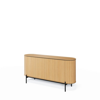 Arte Elegant Rotto 3 Sideboard Cabinet, Oak Vincenza & Eucalyptus Finish, Spacious Storage H820mm W1670mm D450mm from B&Q