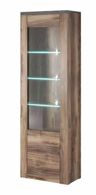 Arte Elegant Larona 05 Tall Display Cabinet 650mm In Oak SatinStylish Storage Solution H2060mm D370mm from B&Q