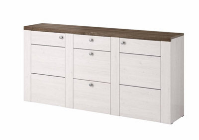 Arte Chic Larona 25 Sideboard Cabinet 1760mm In Oak Sibiu Larche & Sonoma TruffleRustic Charm H850mm D370mm from B&Q