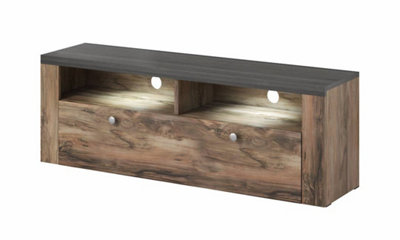 Arte Chic Larona 41 Tv Cabinet 1400mm Oak Satin & TouchwoodSleek Entertainment Solution H490mm D370mm from B&Q