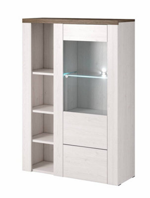 Arte Chic Larona 44 Display Cabinet 1000mm In Oak Sibiu Larche & Sonoma TruffleRustic Elegance H1450mm D370mm from B&Q