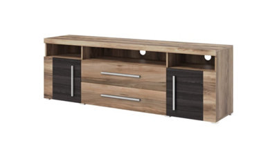Arte Chic Roger 70 Tv Cabinet 1820mm In Oak Satin & TouchwoodContemporary Media Center H600mm D400mm from B&Q