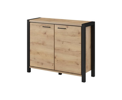 Arte Stylish Aktiv 45 Sideboard Cabinet 1120mm In Oak Taurus & Black MattModern Storage Solution H910mm D410mm from B&Q