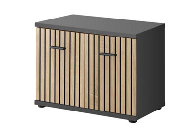 Arte Marco Hallway Bench: Compact Storage SolutionW600mm X H460mm X D320mm In Oak Artisan & Anthracite from B&Q