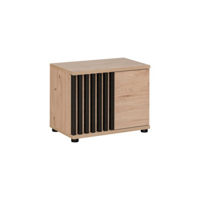 B&Q -  Pedro Shoe Cabinet 60Cm: Efficient Storage SolutionW600mm X H460mm X D350mm In Jackson Hickory & Black