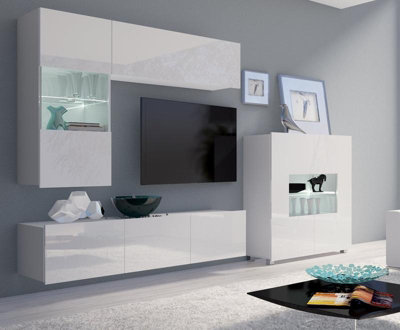 Arte Calabrini 3 Entertainment Unit: Sleek All-WhiteW1500mm X H1050mm X D430mm from B&Q