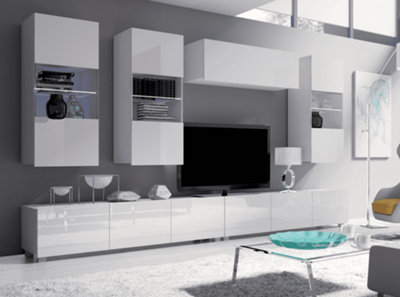 Arte Calabrini 5 Entertainment Unit: Elegant All-WhiteW3000mm X H1050mm X D430mm For Tvs Up To 60" from B&Q