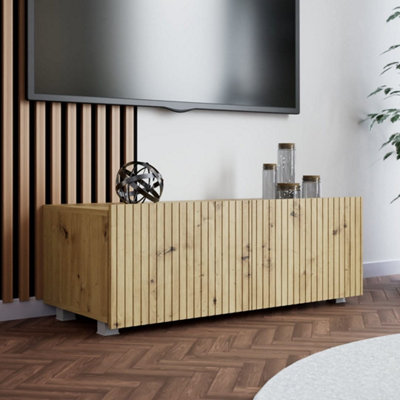 Arte Natural Charm With The Kolder Tv Cabinet 1000mm X 340mm X 410mm In Rustic Oak Artisan from B&Q