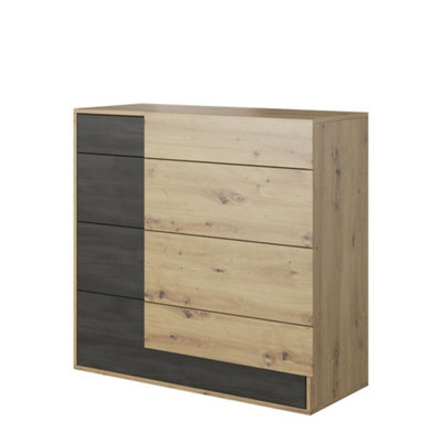 Arte Enhance Your Bedroom With The Elegant Bafra Chest Of Drawers (1000mm X 900mm X 400mm) In Oak Artisan & Norwegian Pine from B&Q