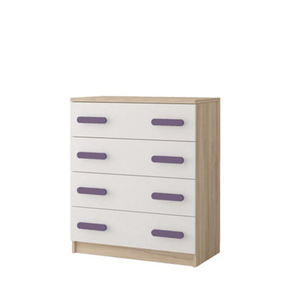 Arte Elegant Oak Sonoma And White Chest H930mm W800mm D400mmHeather Handles For Soft Interiors from B&Q