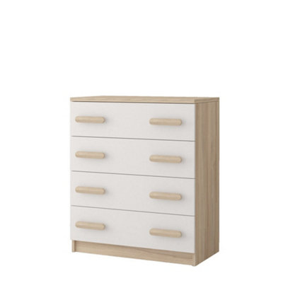 Arte Natural Oak Sonoma And White Chest H930mm W800mm D400mmOak Sonoma Handles For Harmonious Interiors from B&Q